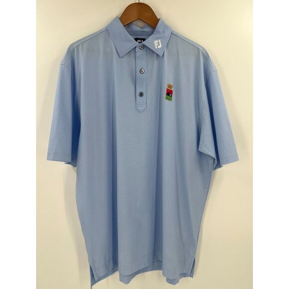 FootJoy XL ProDry Performance Golf Polo Shirt Light Blue RFGC Logo - Picture 1 of 11